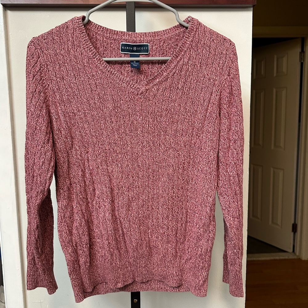 KAREN SCOTT pink sweater